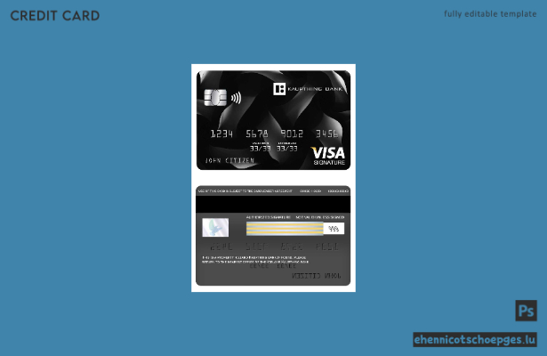 Beispielvorschau der Visa-Signaturkarte der Iceland Kaupthing Bank